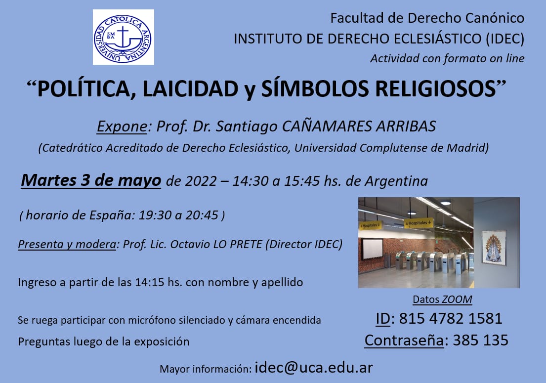 mayo 2022 Politica laicidad y simbolos religiosos